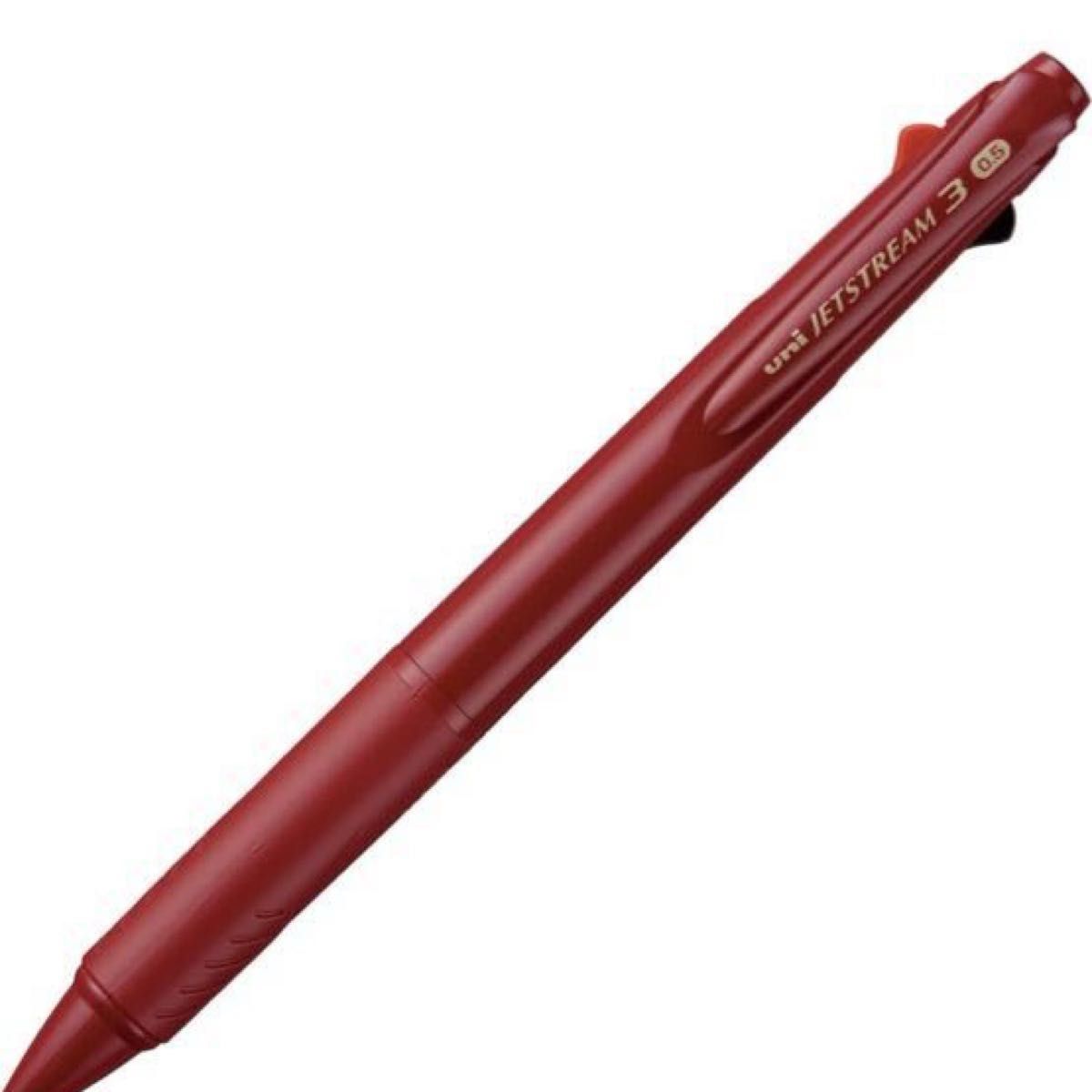 三菱鉛筆 3色ボールペン ジェットストリーム 0.5 限定 ハピネスカラー ガーネットレッド 書きやすい SXE340005.GR