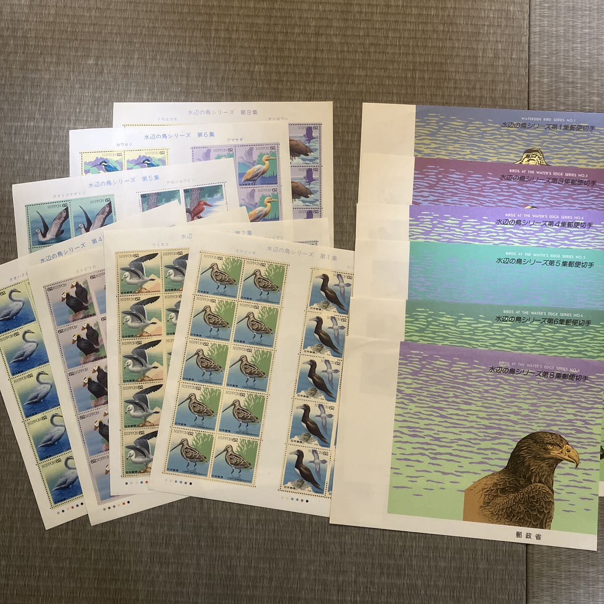 日本郵便 切手★未使用 水辺の鳥シリーズ第1集〜 説明シート付き 8,680円分の画像1