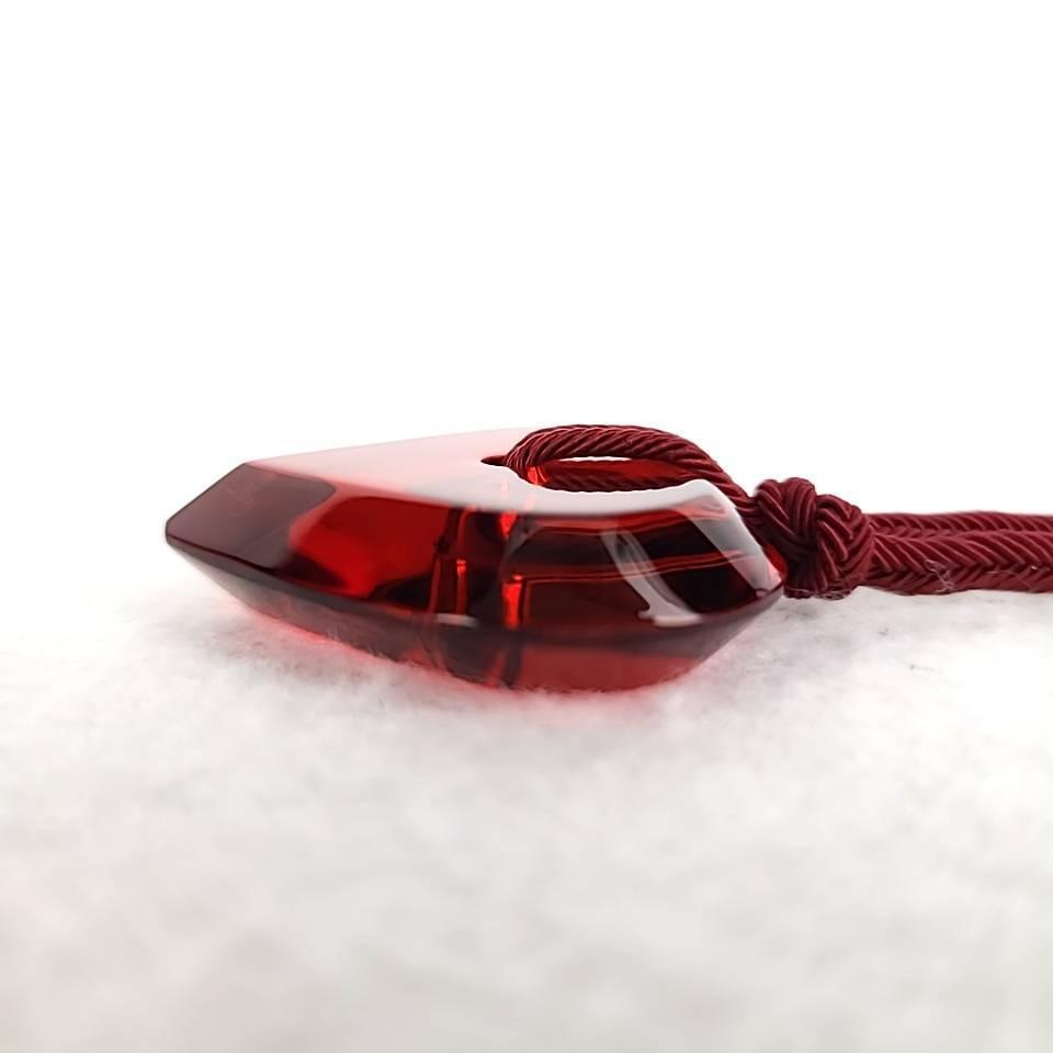 ほぼ新品 Baccarat バカラ ネックレス ハート ペンダント 赤 ほぼ新品 Baccarat バカラ ネックレス ハート ペンダント 赤