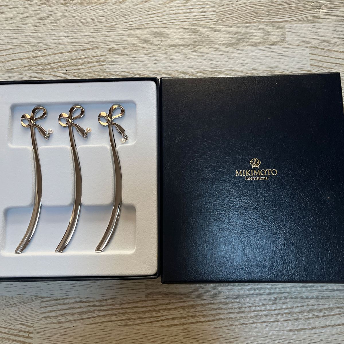 ミキモト 真珠とリボンのマドラー 3本セット MIKIMOTO パール ミキモト 真珠とリボンのマドラー 3本セット MIKIMOTO パール