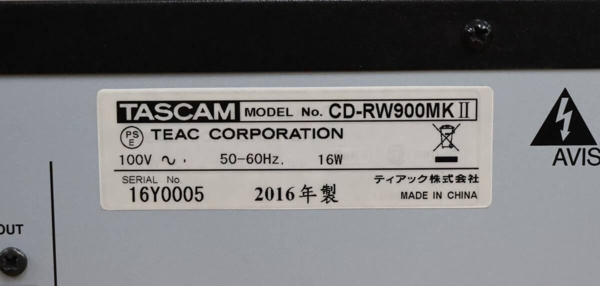 音出しOK TASCAM/タスカム 業務用 CDレコーダー CD-RW900 MKII/MK2 2016年製 音響機器/機材 レコーディング/オーディオ機器 現状品 J1330+の画像7
