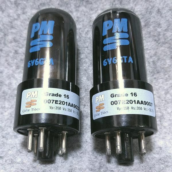 ●PM Guitar Tube 6V6GTA● 傍熱ビーム出力管 カーボンスート 新品未使用 元箱付き 測定済み ペア_画像1