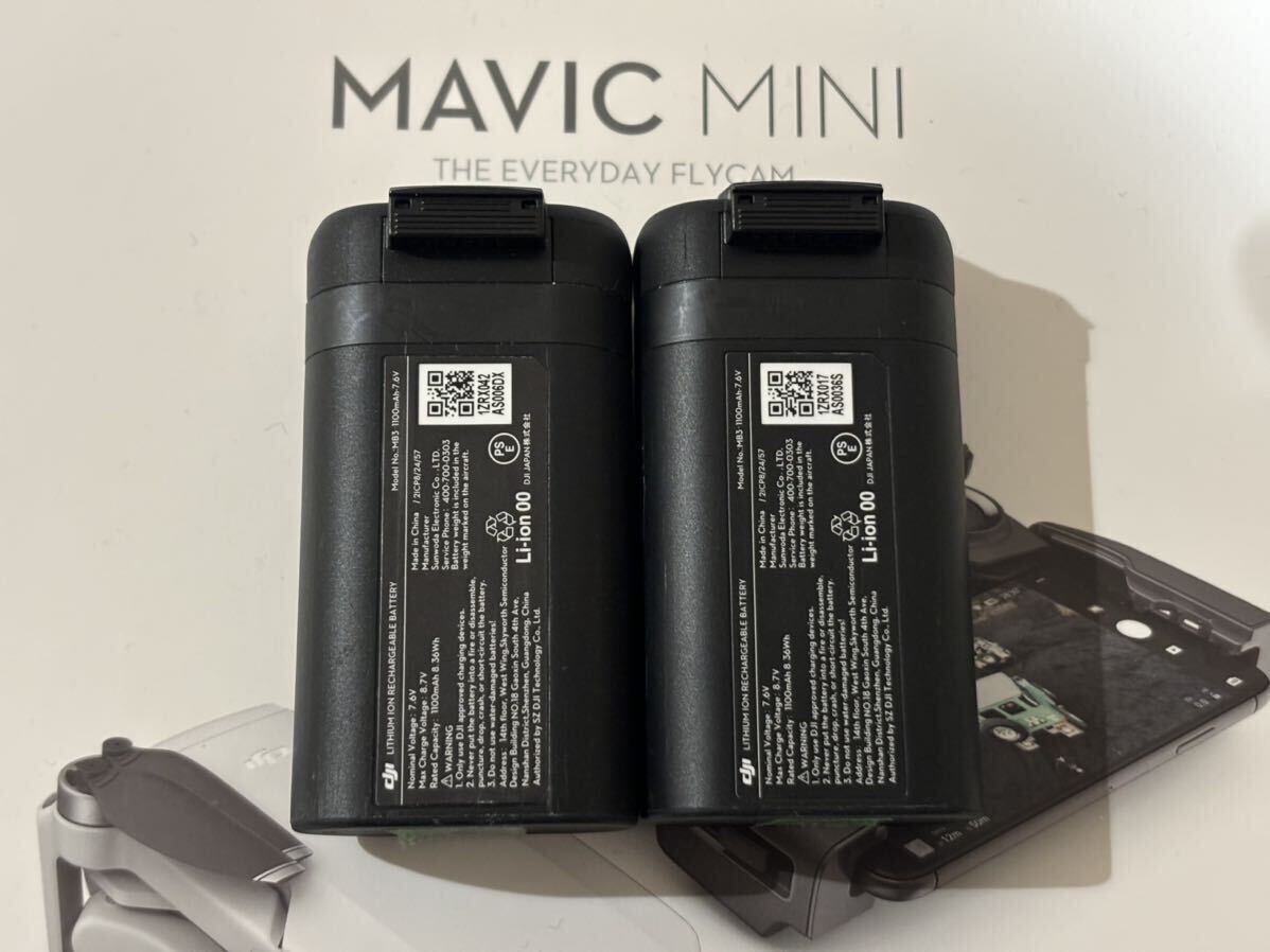 【良品】送料無料 DJI mavic mini mini2 マビックミニ ミニ2 純正バッテリー 1100mAh 中古品 2本 DJI純正品_画像2