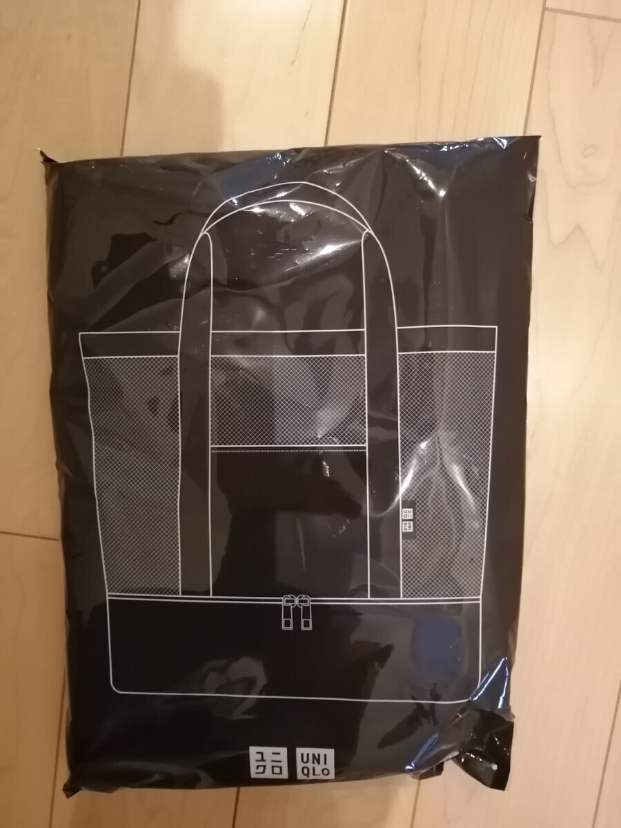 ユニクロ メッシュトートバッグ 保冷収納付き 黒 ブラック UNIQLOの画像1