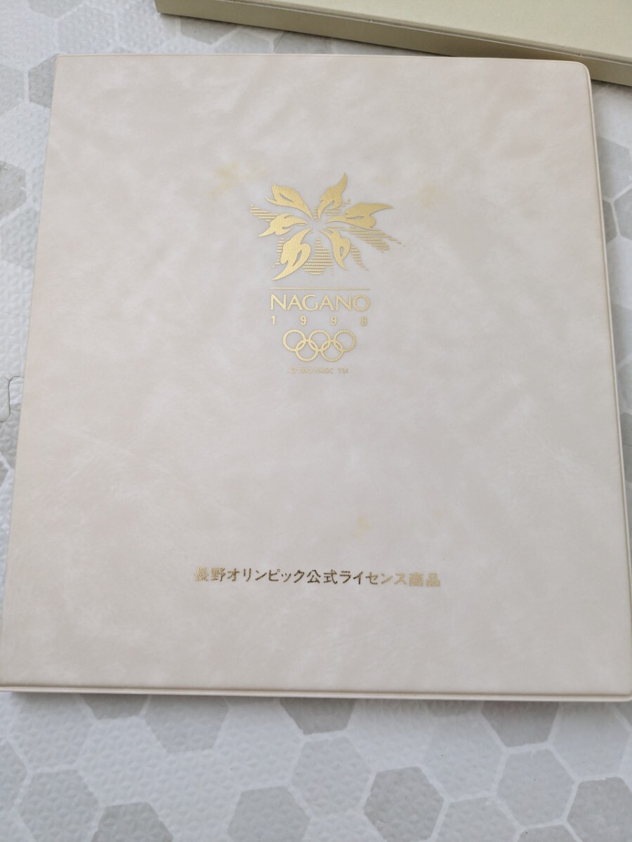 未開封 長野オリンピック記念 メダル 純銀製 記念切手 シート 便箋 台紙 1998 限定の画像8