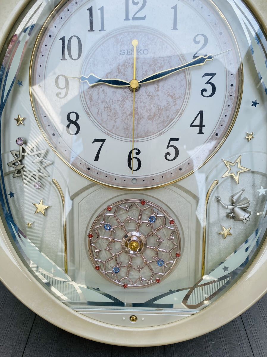 【動作品】SEIKO セイコー 電波掛け時計 ウエーブシンフォニー AM251P 電波時計 からくり時計 リズム時計 掛時計 メロディ 参考定価22000円の画像3