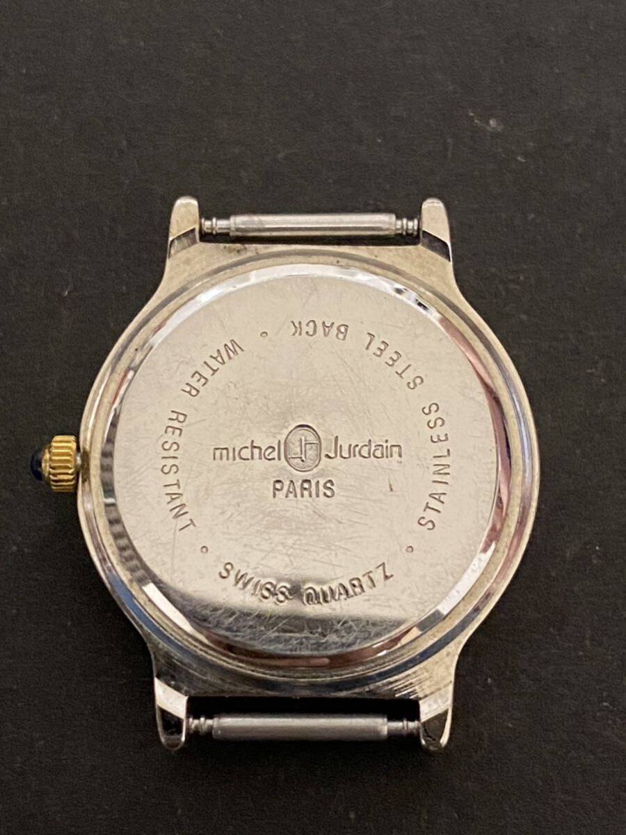 michel Jurdain ミッシェルジョルダン Paris クォーツ 腕時計 白文字盤 Swiss QZ jewelry 未稼働品の画像2