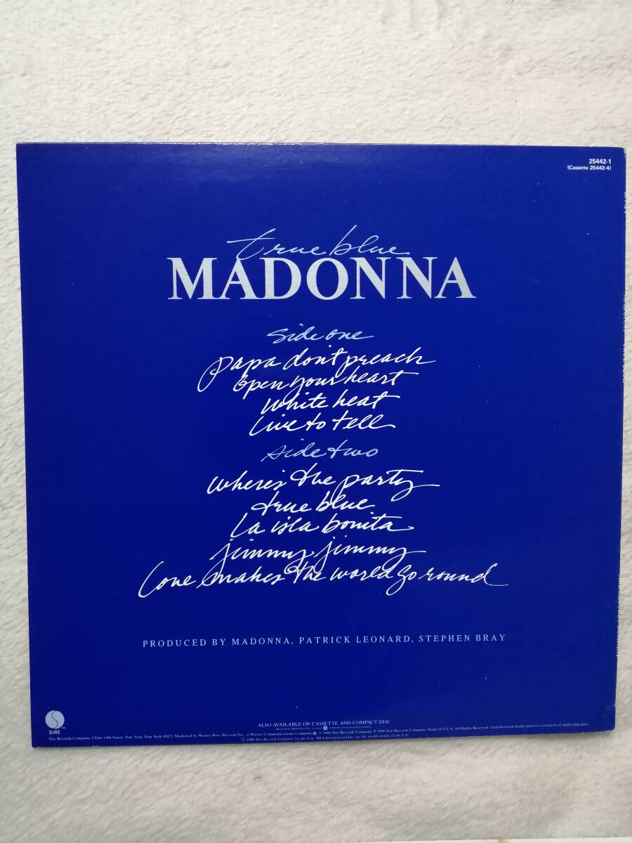 【新品同様】Madonna True Blue ブルー・ヴィニールLP ポスター付き USAオリジナル限定盤 マドンナ トゥルー・ブルー の画像2