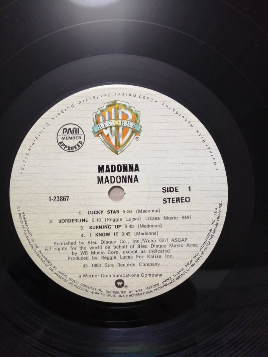 【入手困難ＬＰ】Madonna 1st Album フィリピン盤 マドンナ の画像3