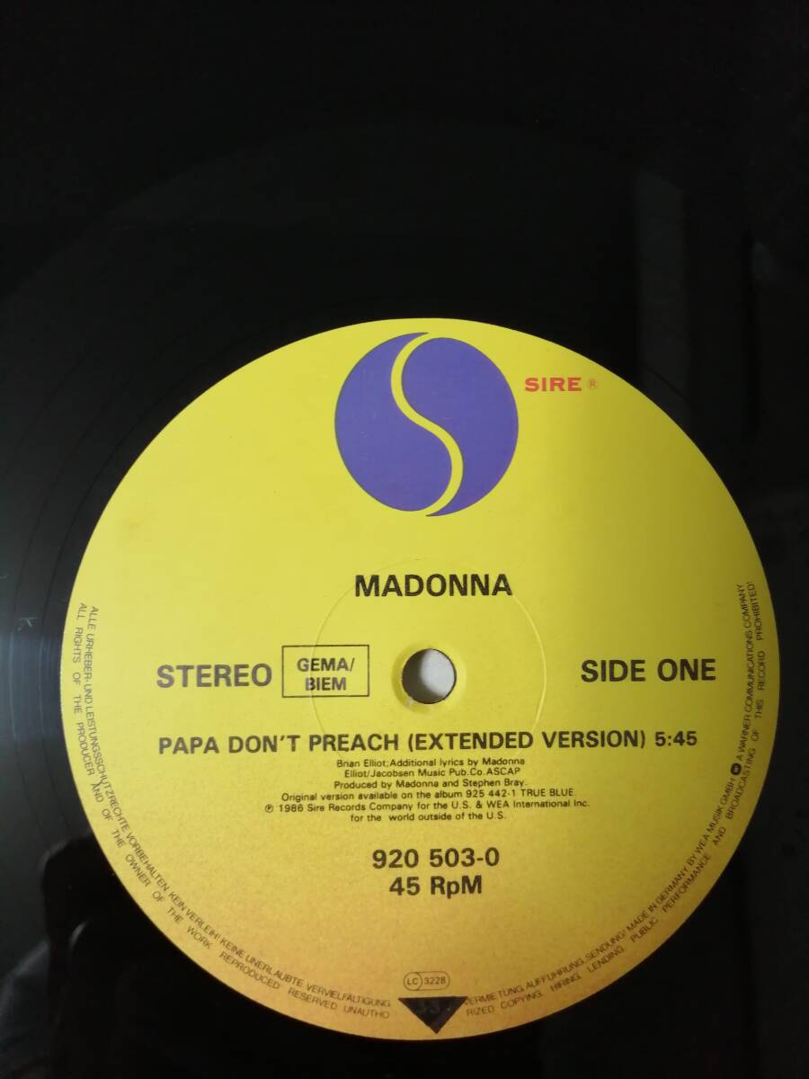 【ポスター付き限定12”】Madonna Papa Don't Preach / Ain't No Big Deal 独オリジナル マドンナ　パパ・ドント・プリーチ_画像4