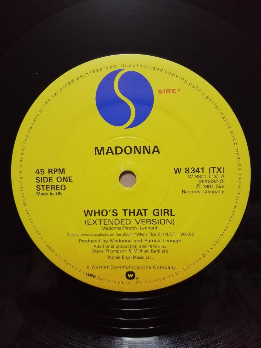 【入手困難12"】Madonna Who's That Girl -Dub- UKオリジナル マドンナ フーズ・ザット・ガールの画像3