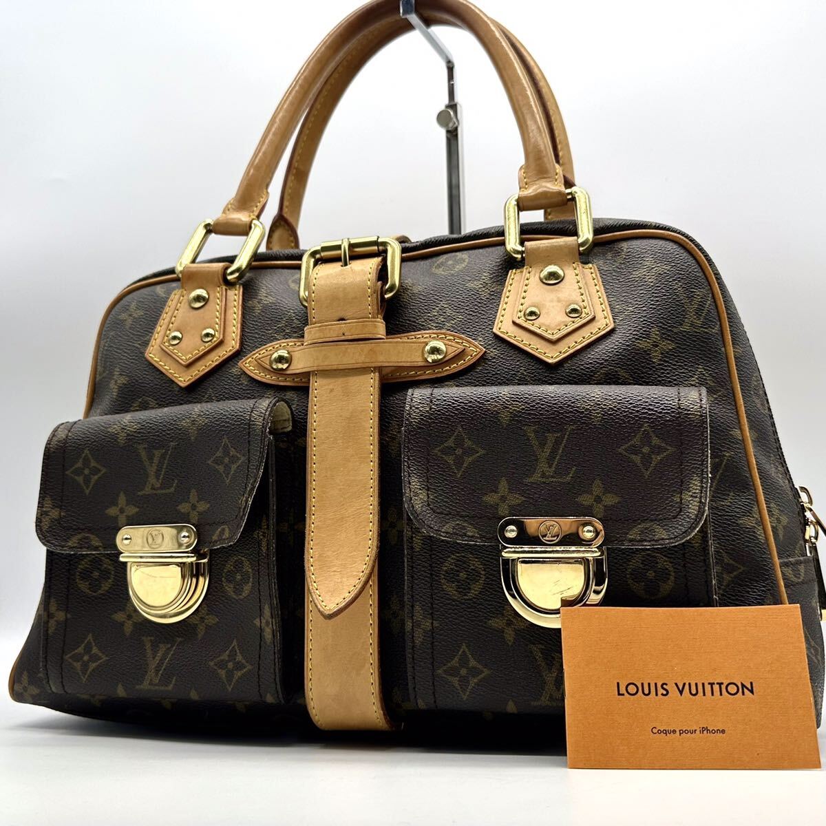 2308 廃盤 最高級 ● LOUIS VUITTON ルイヴィトン マンハッタンGM ハンドバッグ トートバッグ モノグラム ゴールド金具 レザー レディースの画像1