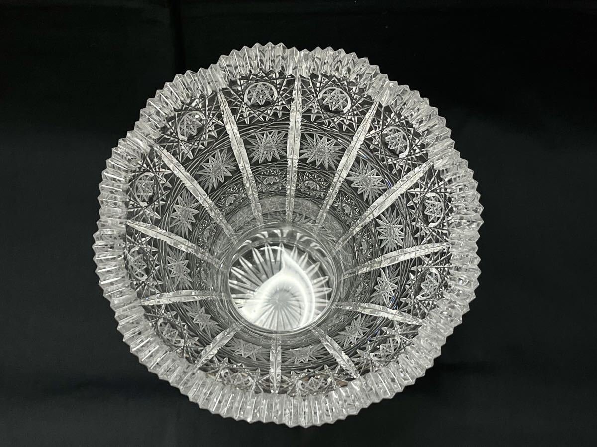 ◆②【BOHEMIA　ボヘミア】Cristal　ボヘミアクリスタル　花瓶　花器　フラワーベース　クリスタルガラス　クリスタル　25.5cm_画像4