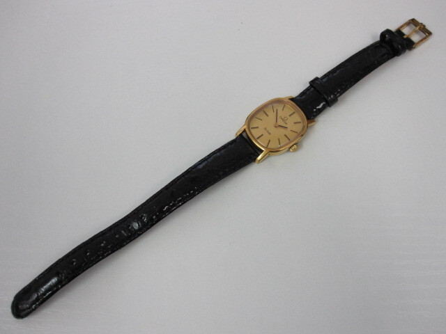 ◎オメガ デビル レディース腕時計 手巻き ゴールド文字盤の画像4