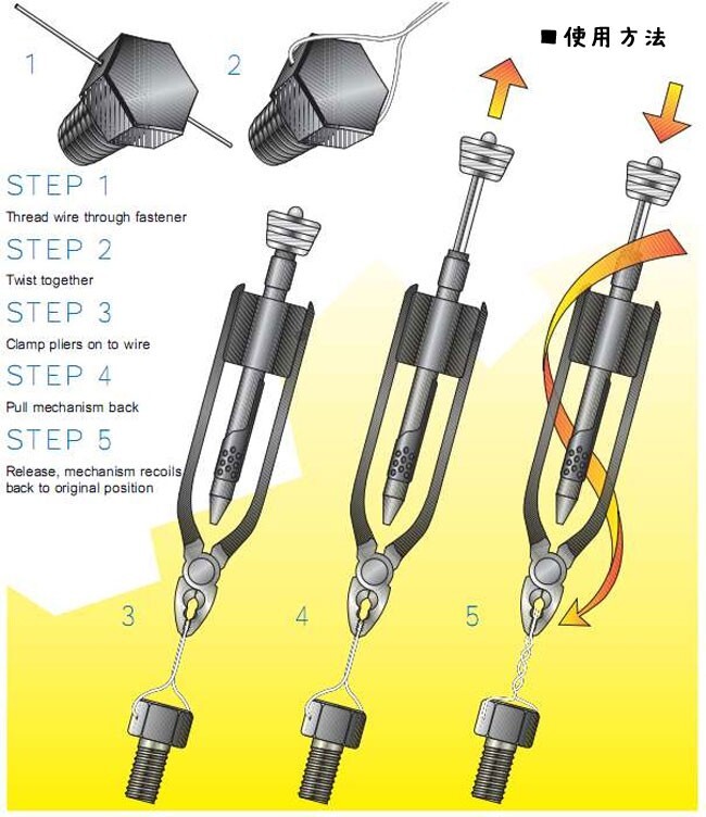 6 ワイヤーツイスタープライヤー 全長210mm ボルト類の脱落防止 T016の画像3