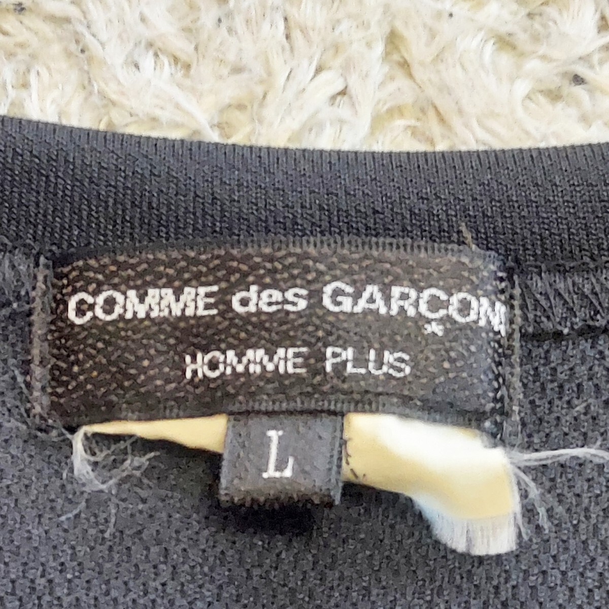4-56【大人カッコいい】美品 COMME des GARCONS HOMME PLUS 美品コムデギャルソンオムプリュス Tシャツ サイズL 黒の画像4