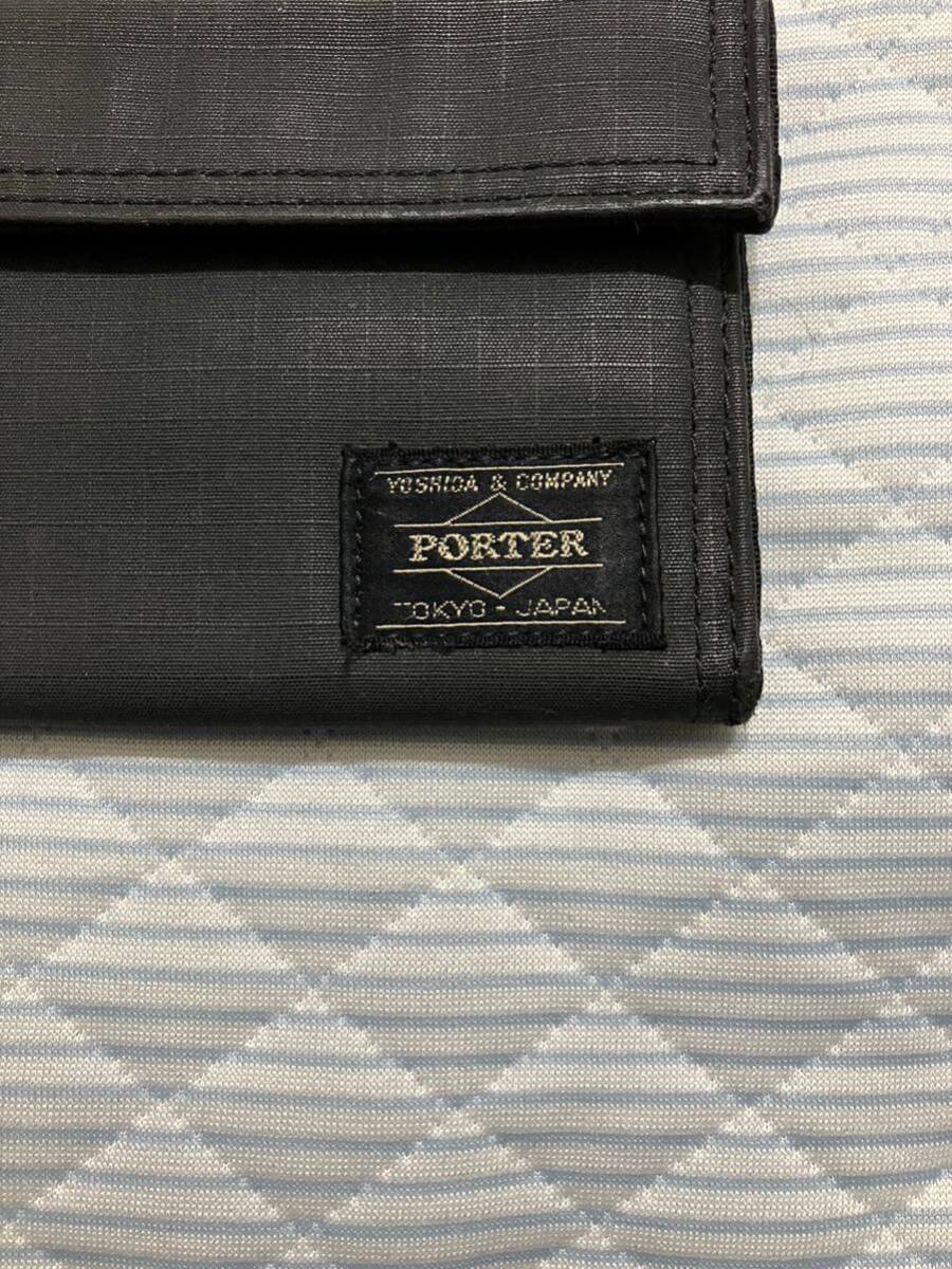 美品 PORTER ポーター 二つ折り財布 カードケース コインケース 小銭入れ ブラック ウォレットの画像7