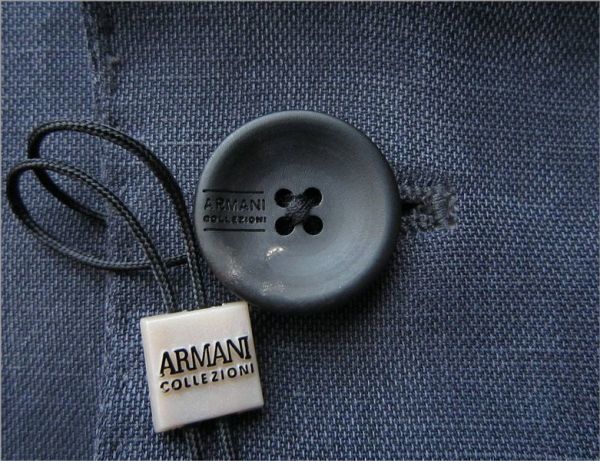 ◆本物◆ARMANI COLLEZIONI◆上質◎麻混2釦JKTネイビー50 新品_画像6