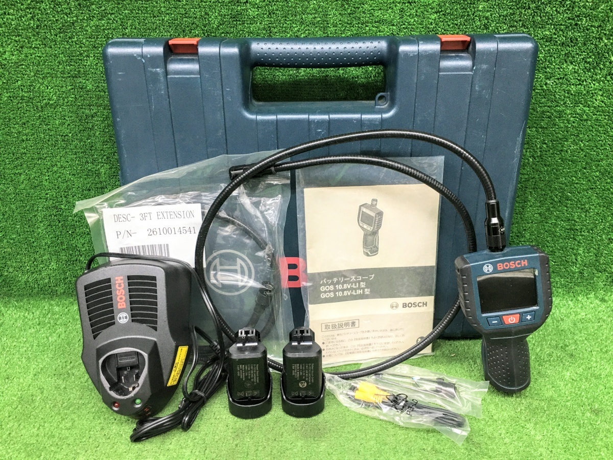 【程度良好】中古品 BOSCH ボッシュ 10.8V 1.3Ah バッテリスコープ GOS10.8V-LI ※本体＋バッテリ2個+充電器セットの画像1