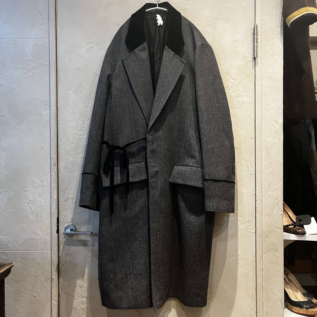 SOSHIOTSUKI ソウシオオツキ 21AW KIMONO BREASTED CHESTER FIELD COAT ウールチェスターコート グレー【代官山04】_画像1