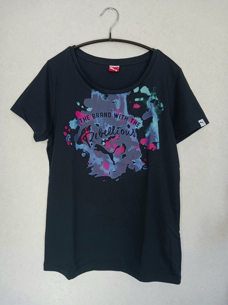 PUMA　プーマ　レディース　 半袖　 Tシャツ　 ブラック　 半袖Tシャツ　USED　スポーツ　ジム