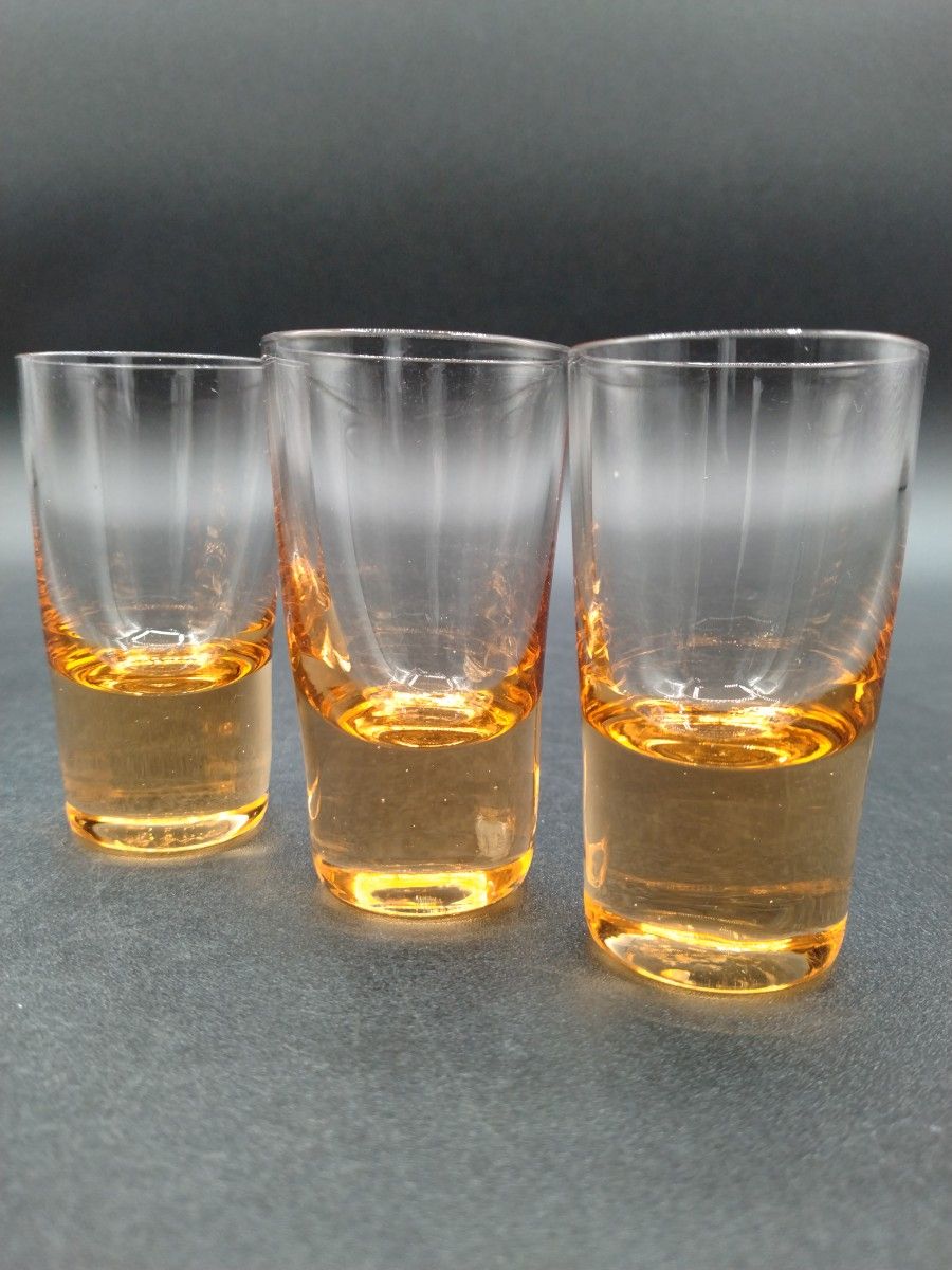 アンティーク ショットグラス 3客 リキュールグラス ガラス酒器 【2-t】