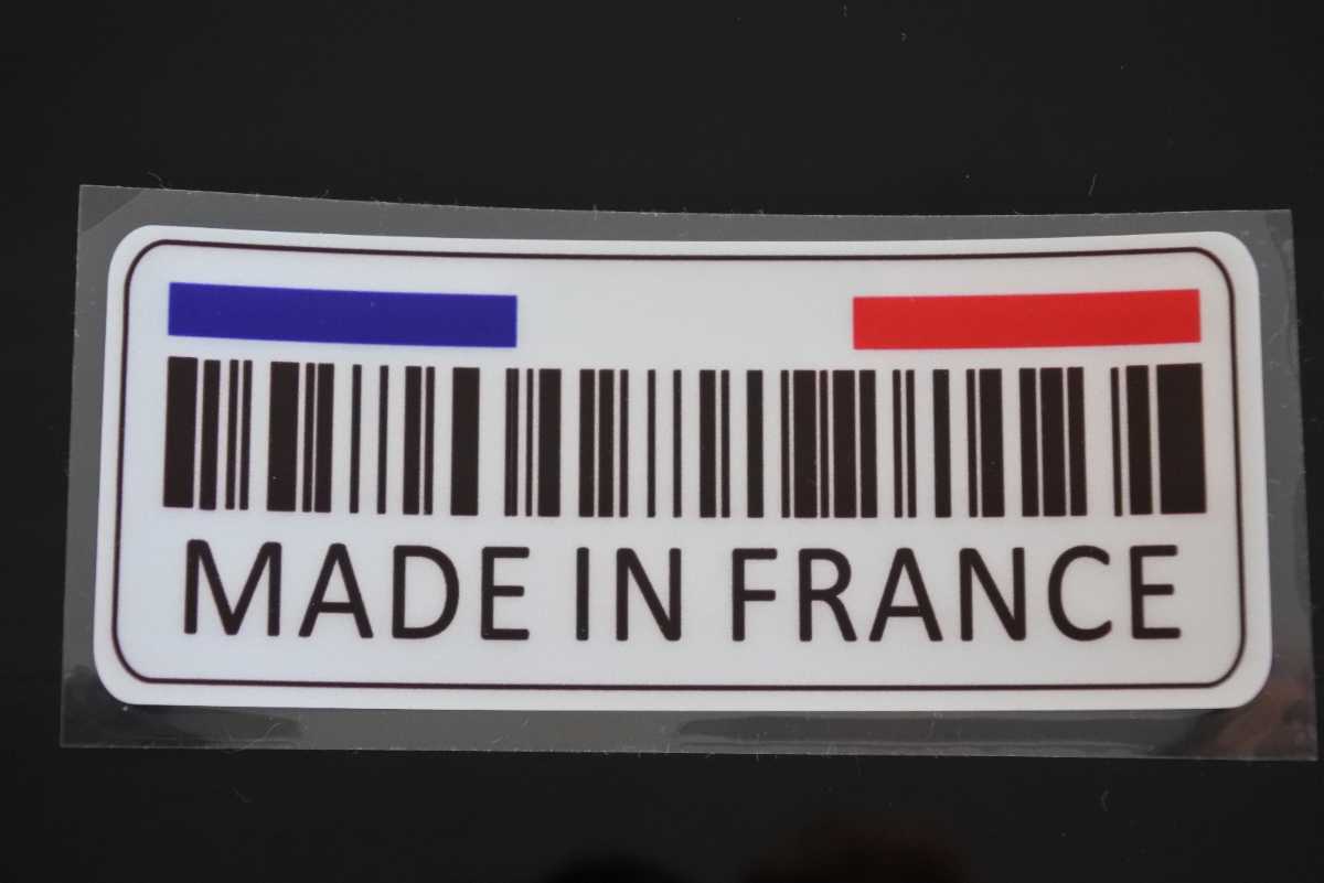 フランス国旗　バーコード風　ステッカー　小　MADE IN FRANCE プジョー ルノー等に_画像1