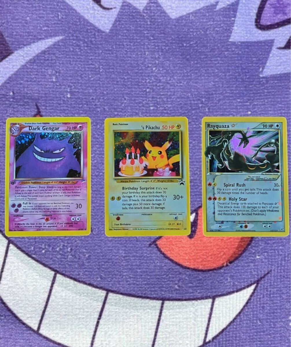 ☆ポケモンカード海外版 Charizardリザードン Gengar Pikachu Rayquaza 御三家 9枚セットpokmon trading card game Base PSA eカード 英語の画像2