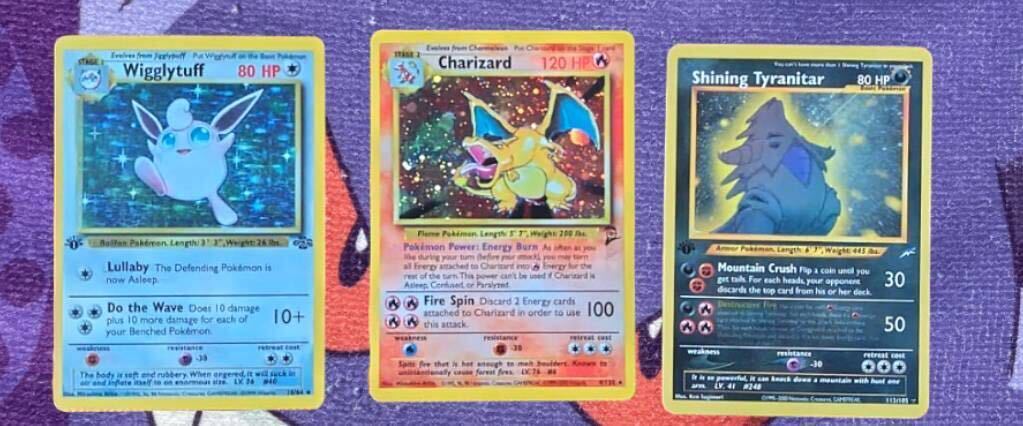 ポケモンカード海外版Charizardリザードン Houndoom wobbufft Shining Tyranitar 9枚セットpokmon tradingcard game Base PSA eカード 英語の画像3