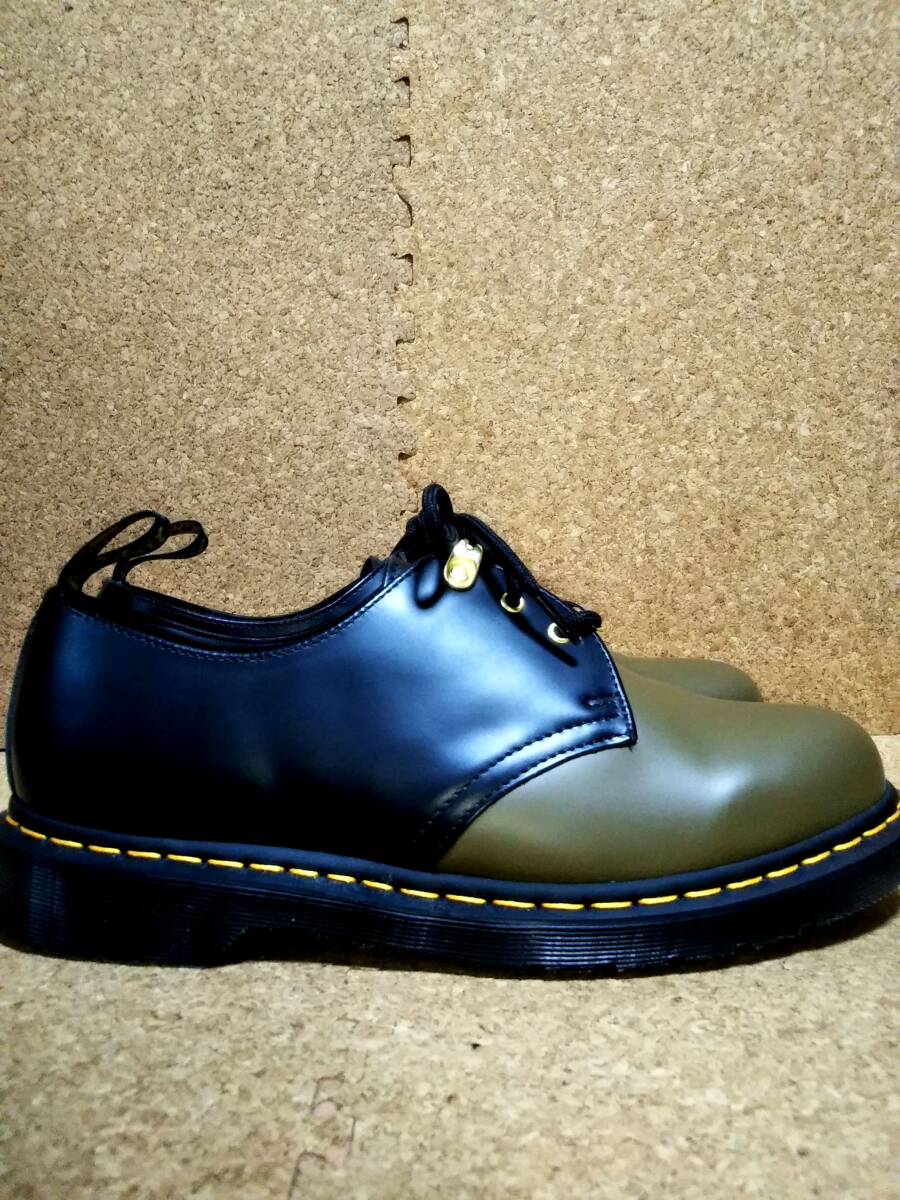 【Dr.MARTENS】ドクターマーチン 1461 DM TKYO 3ホールシューズ UK9(28cm ) TOKYO EXCLUSIVE 3EYE SHOE オリーブ×ブラック 希少【極美品】の画像4