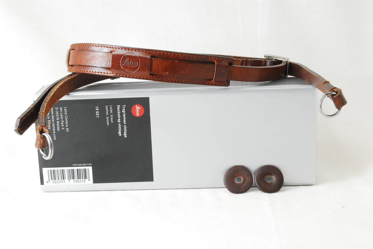 ☆LEICA ライカ 純正 カメラ レザー ストラップ 茶色(ブラウン) 革 Camera Leather Strap ビンテージ CL ネック ショルダー 皮 19521☆の画像1