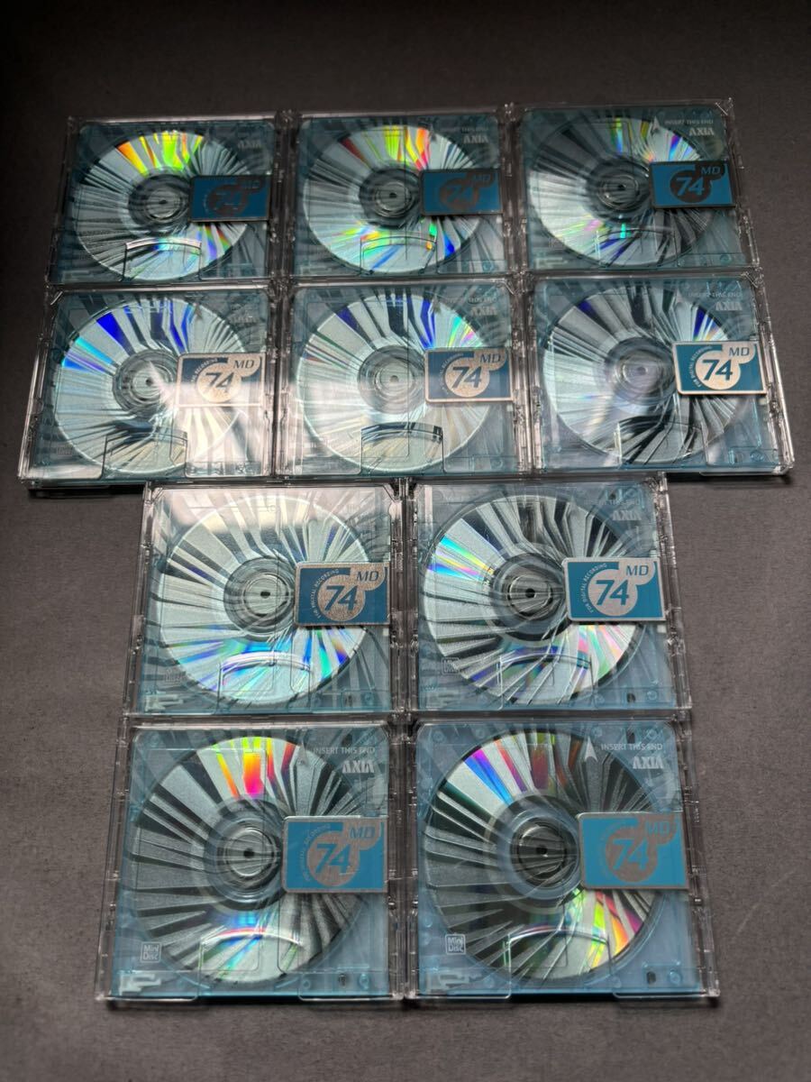 MD ミニディスク minidisc 中古 初期化済 AXIA アクシア 74 ブルー 10枚セット_画像1