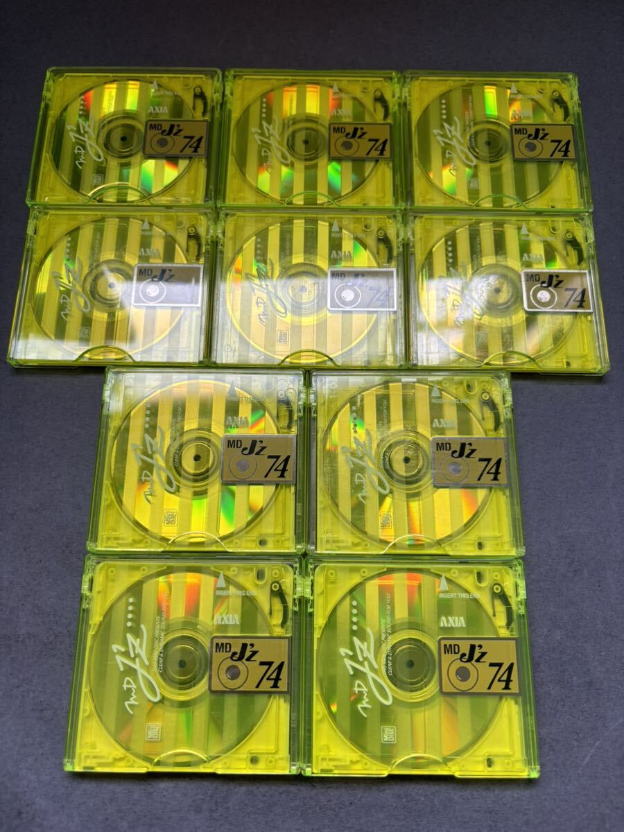 MD ミニディスク minidisc 中古 初期化済 AXIA アクシア J'z 74 イエロー 10枚セットの画像1