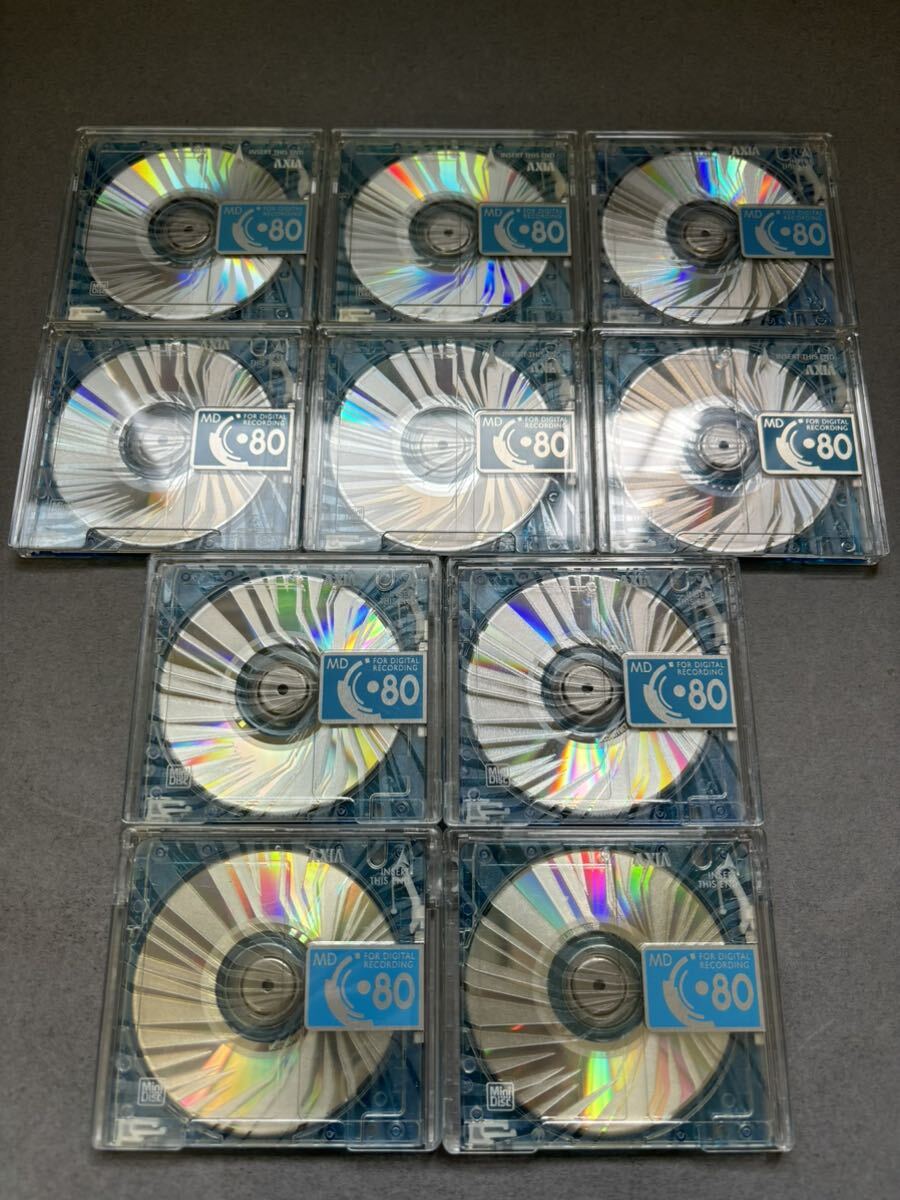 MD ミニディスク minidisc 中古 初期化済 AXIA アクシア 80 ブルー 10枚セット_画像1