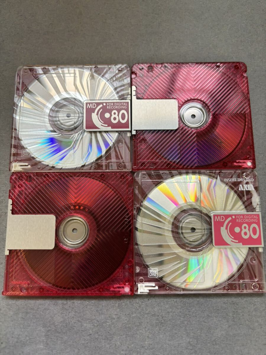 MD ミニディスク minidisc 中古 初期化済 AXIA アクシア 80 レッド 10枚セットの画像3