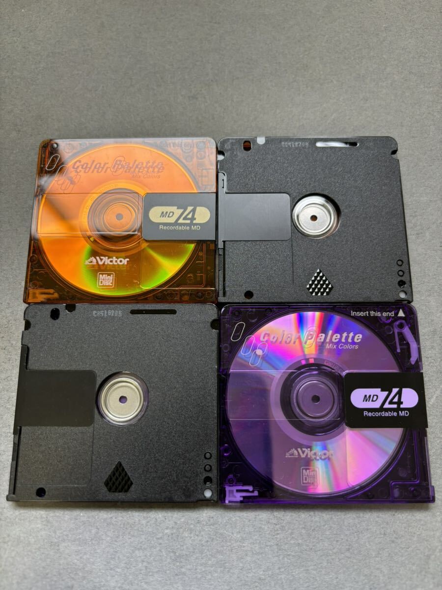 MD ミニディスク minidisc 中古 初期化済 Victor ビクター Color Palette 74 オレンジ パープル 10枚セットの画像3