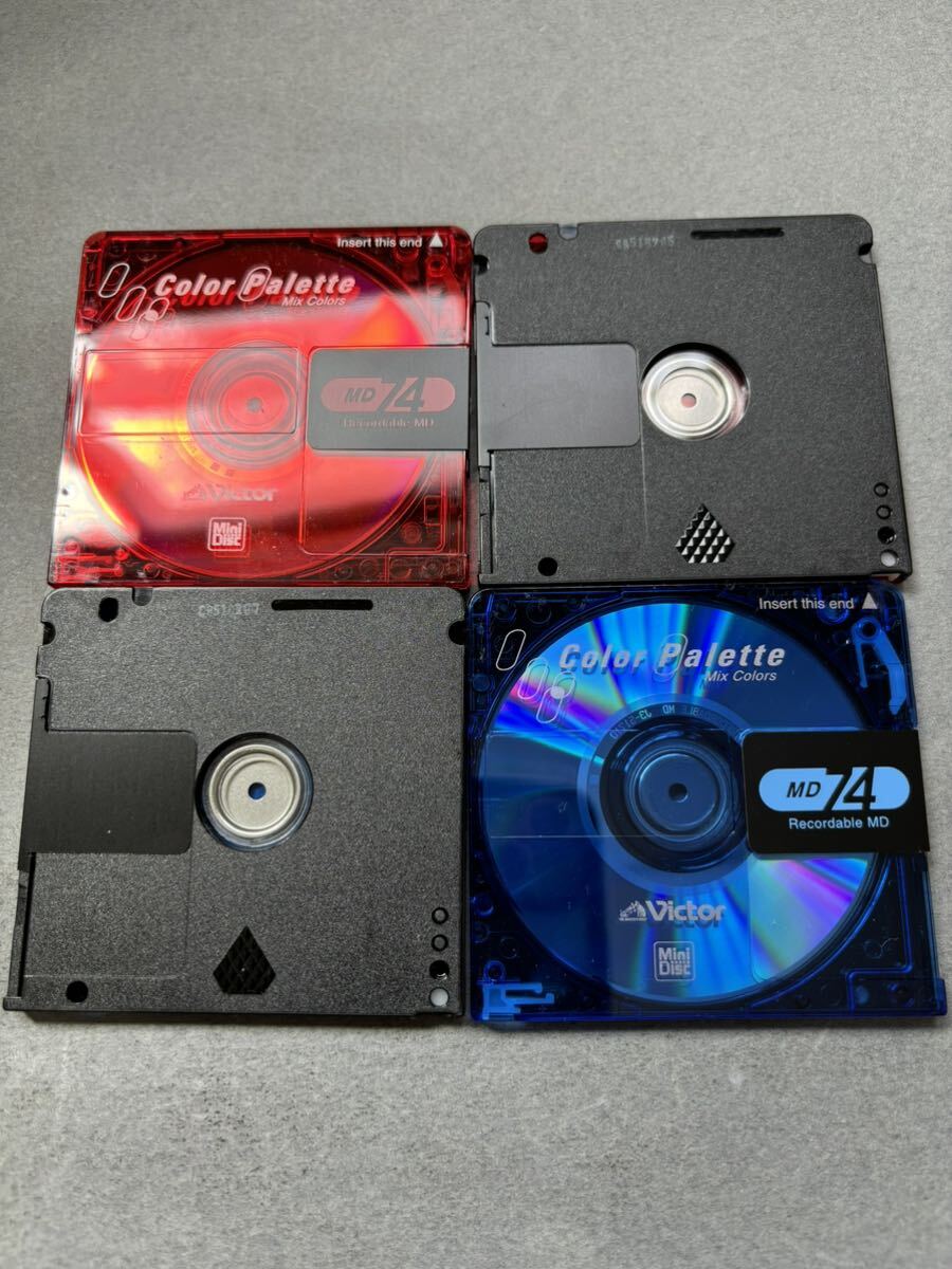 MD ミニディスク minidisc 中古 初期化済 Victor ビクター Color Palette 74 ブルー レッド 10枚セットの画像3