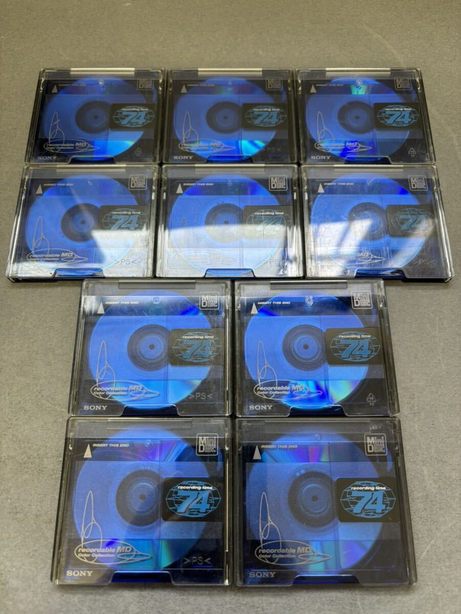 MD ミニディスク minidisc 中古 初期化済 SONY ソニー color collection 74 ブルー 10枚セット_画像1