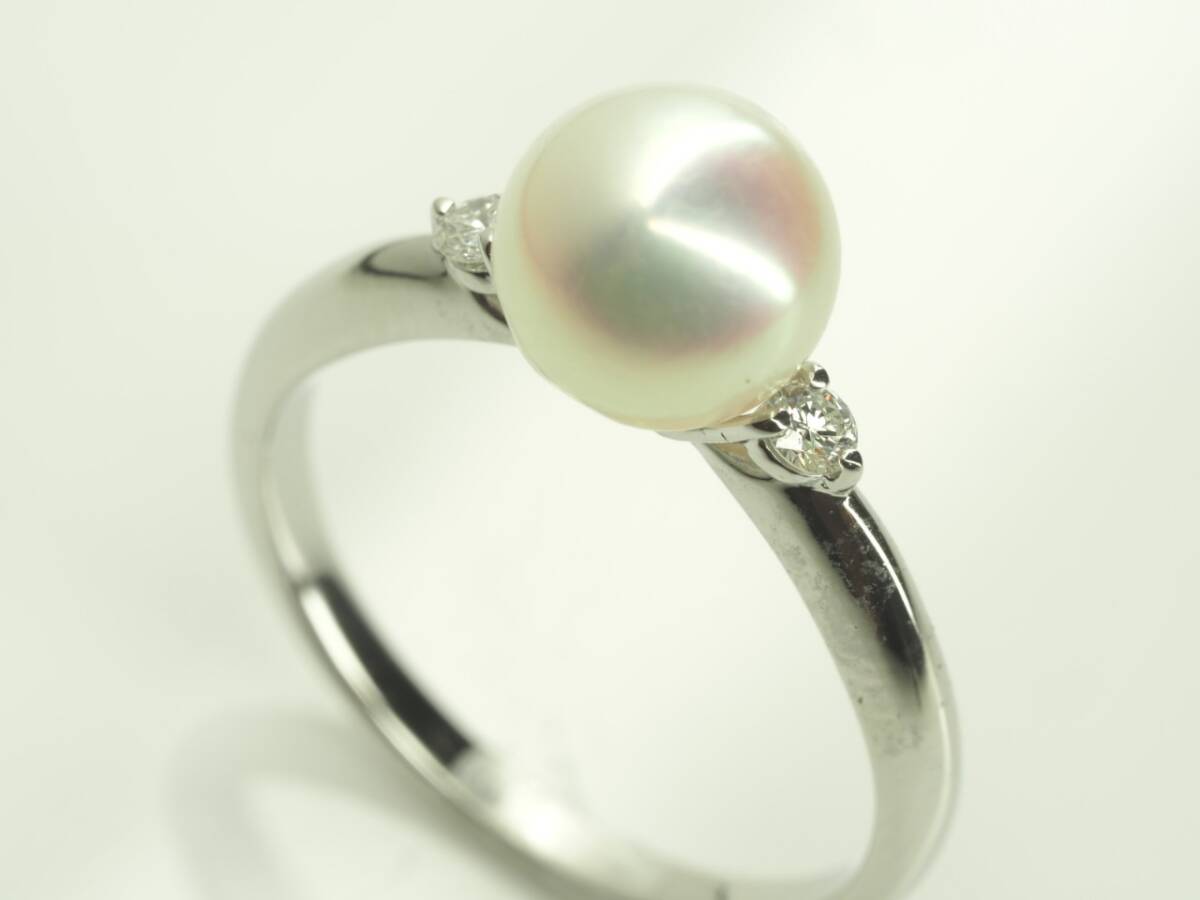 ◆田崎真珠　TASAKIタサキ　極上良質天然アコヤ本真珠リング　指輪　Pt900