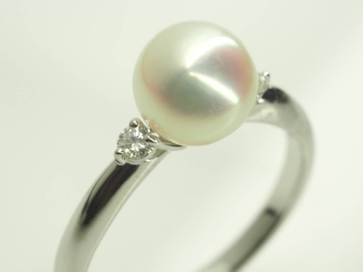 ◆田崎真珠　TASAKIタサキ　極上良質天然アコヤ本真珠リング　指輪　Pt900_画像3