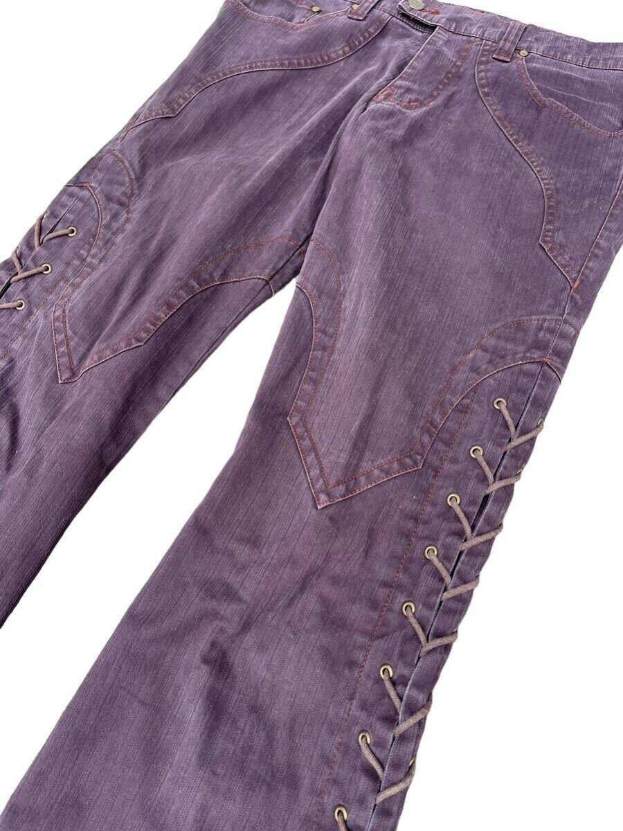 00s Japanese label tornado mart flare denim pants lace up 00s Japanese label tornado mart flare denim pants lace up