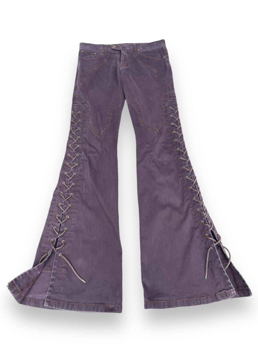 00s Japanese label tornado mart flare denim pants lace up 00s Japanese label tornado mart flare denim pants lace up