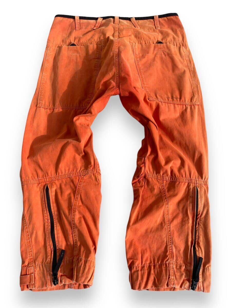 00s stone island orange cargo pants zip vintage millitaly cp company Massimo osti wash belt _画像6