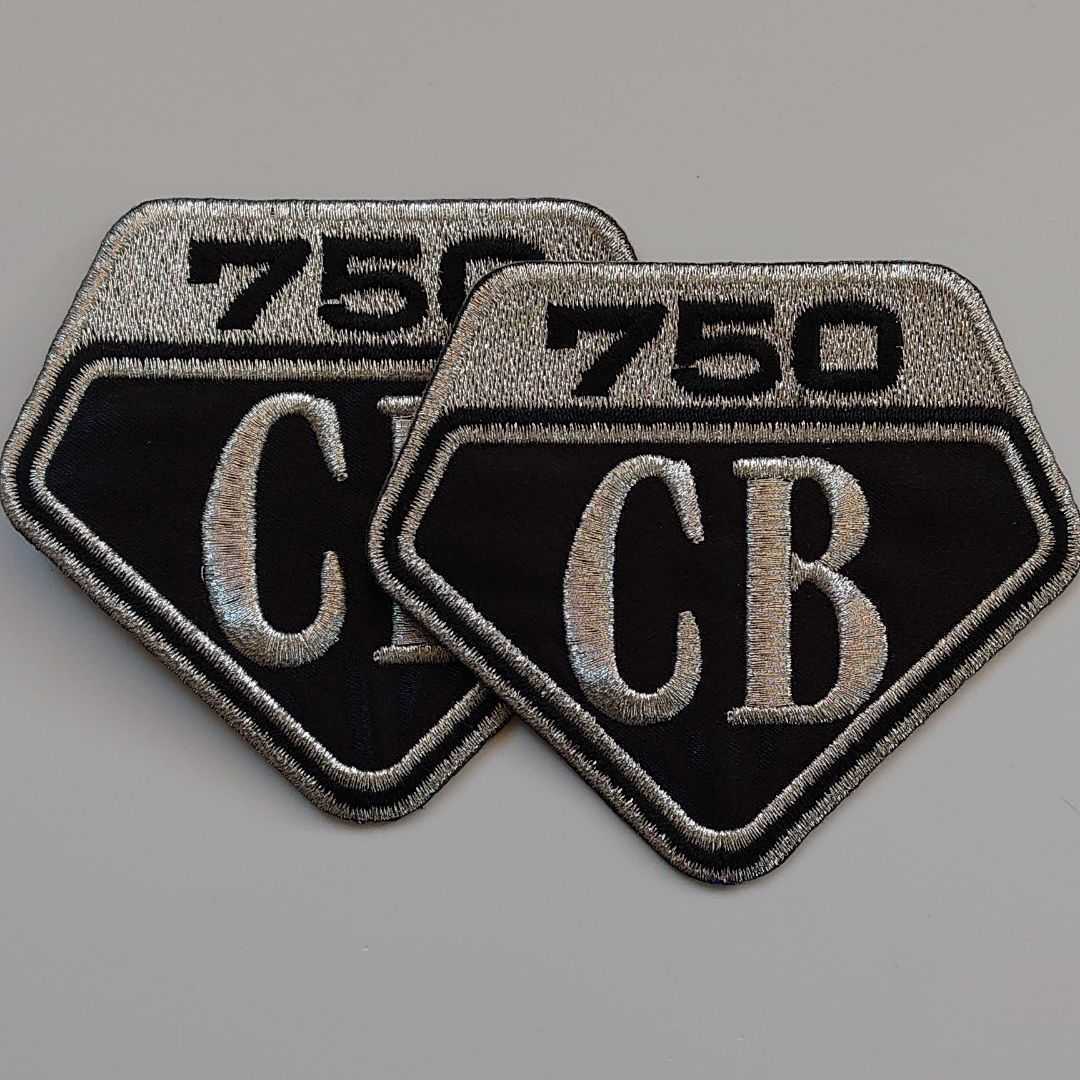 CB750 CB750K 銀×黒 ワッペン 2枚セット 送料込みの画像1