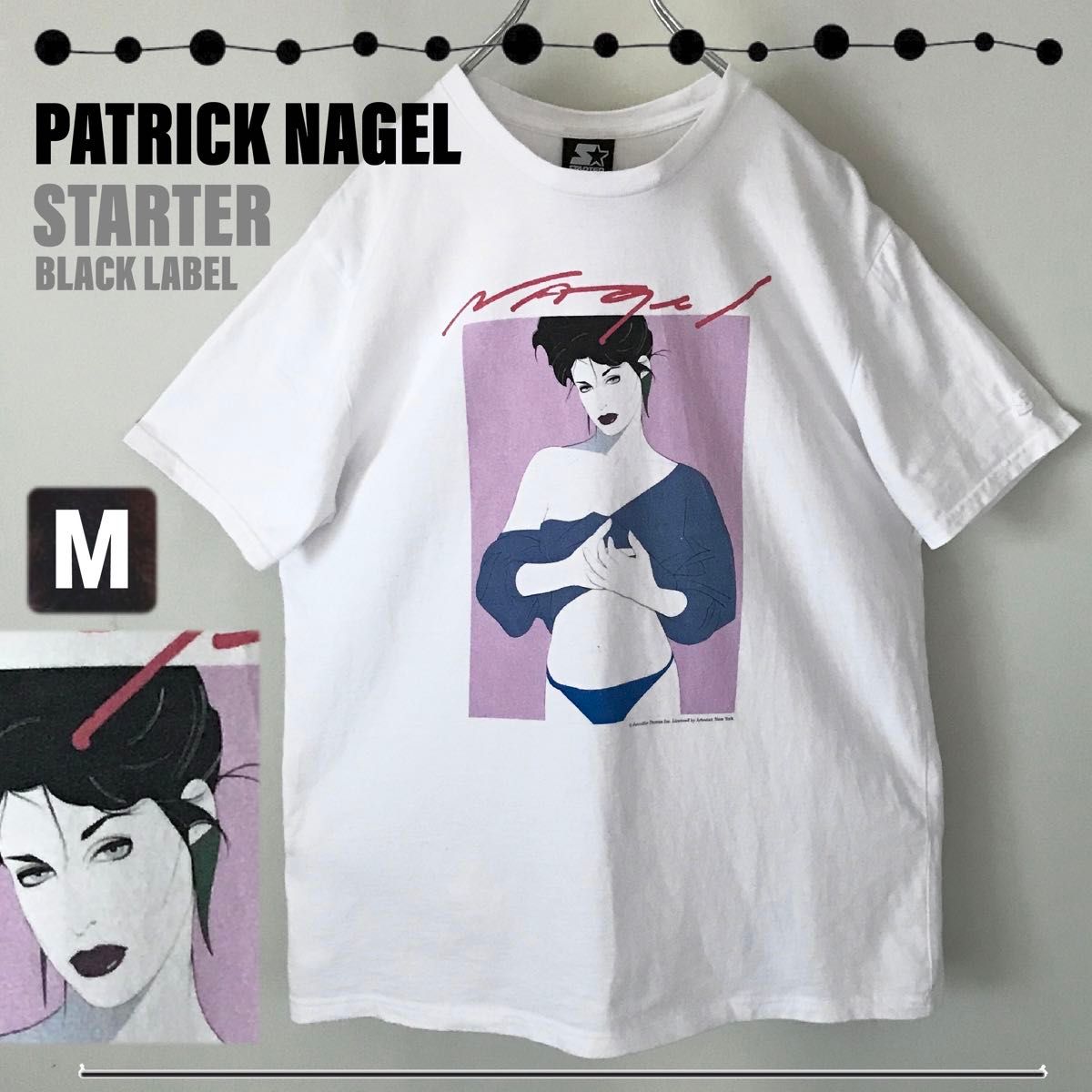 80sグラフィック★パトリック･ナゲル/PATRICK NAGEL★スターター/STARTER ブラックレーベルTシャツ★メンズM