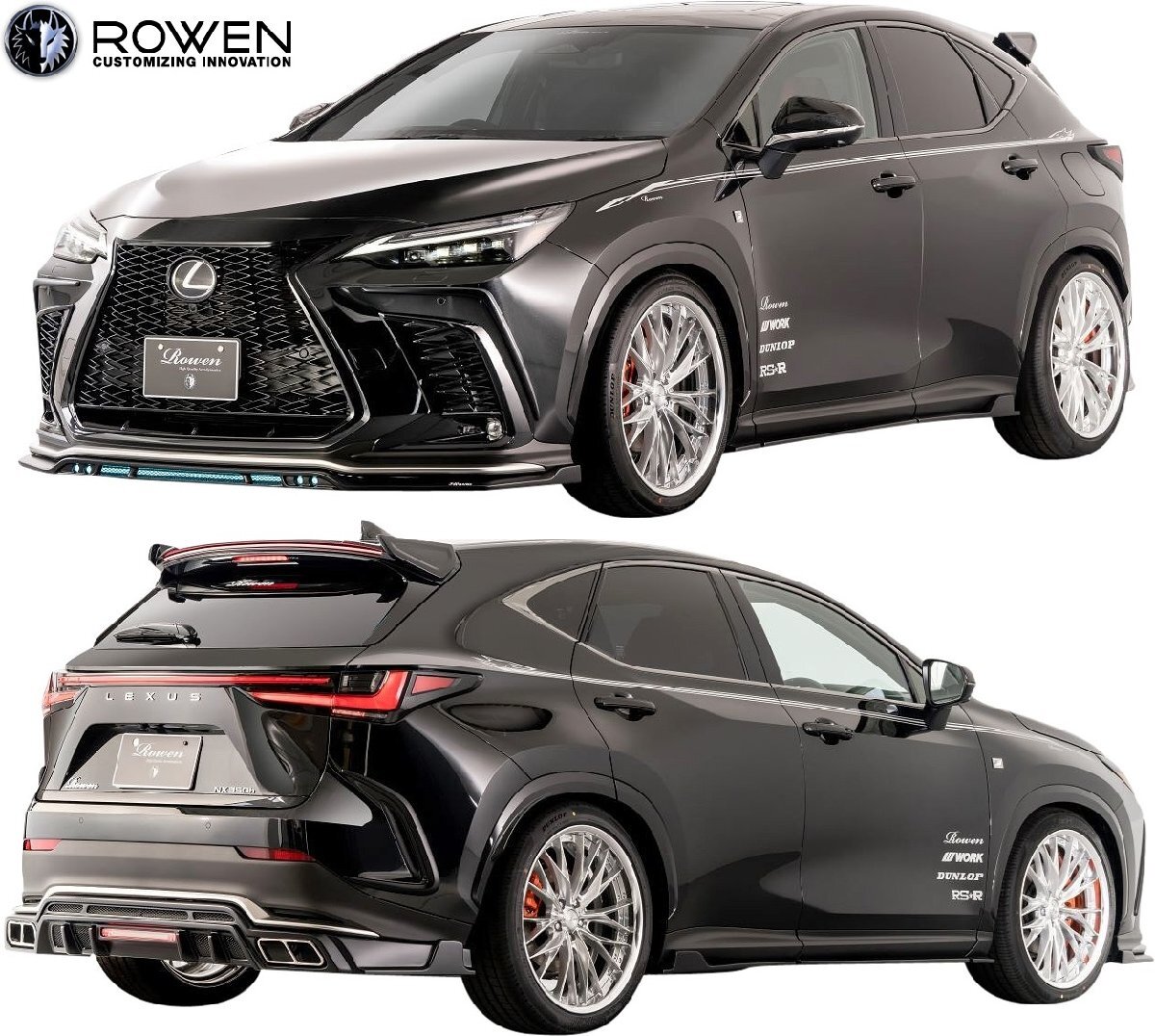 【M’s】 レクサス 20 NX F-SPORT NX350 NX350h NX450h+ 前期 (2021y-) ROWEN リアバンパーエクステンション FRP ロエン エアロ 1L015E01