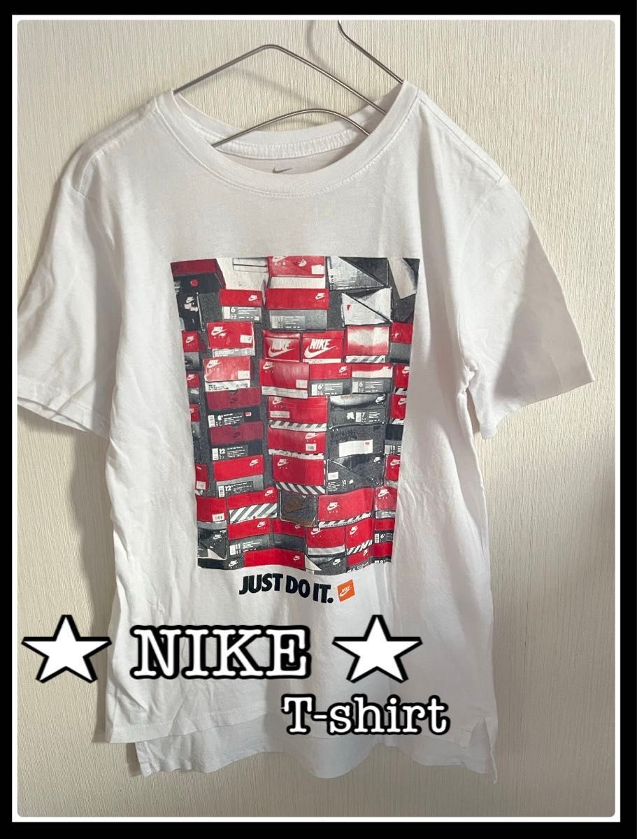 ナイキ　NIKE  Ｔシャツ　キッズ Tシャツ ホワイト 半袖Tシャツ 半袖 カットソー クルーネック プリント