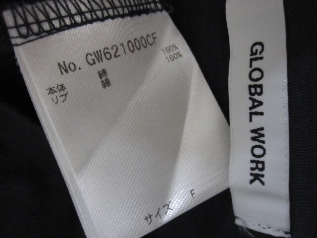 ☆グローバルワーク GLOBAL WORK 半袖 カットソー Tシャツ/F/墨黒☆の画像3