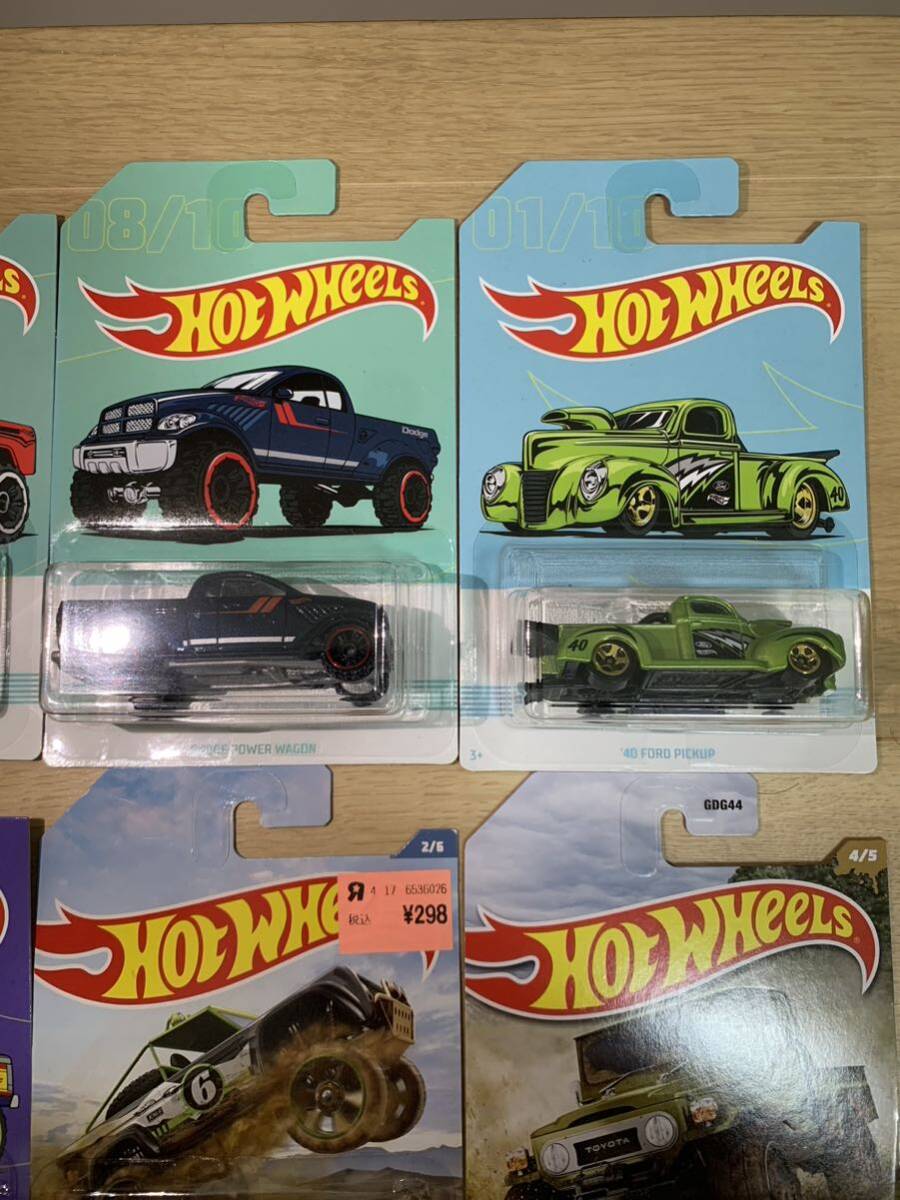 ホットウィール 6台セット Hot Wheels ミニカー DODGE POWER WAGON Ford ピックアップ トラック トヨタ ランドクルーザー ランクル レア_画像3