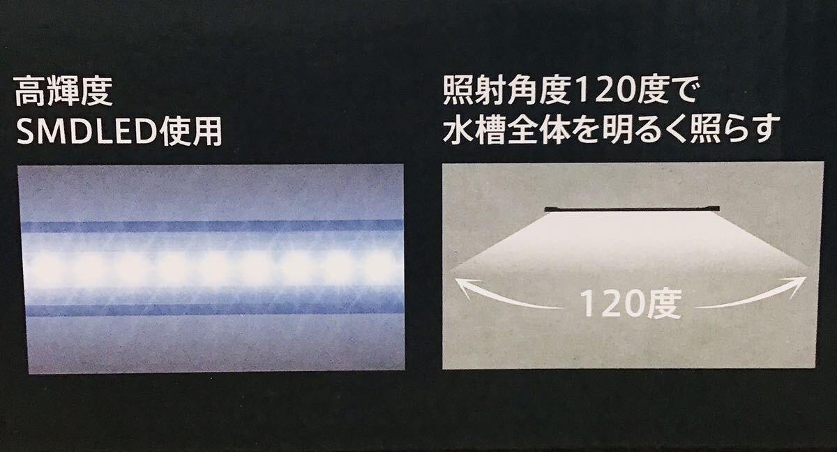 2本セット GEX クリアLED POWER SLIM 600 ブラック ⑤995 パワフルな明るさとスリムを両立した60㎝水槽用LEDライト 新製品　4972547036995_画像7